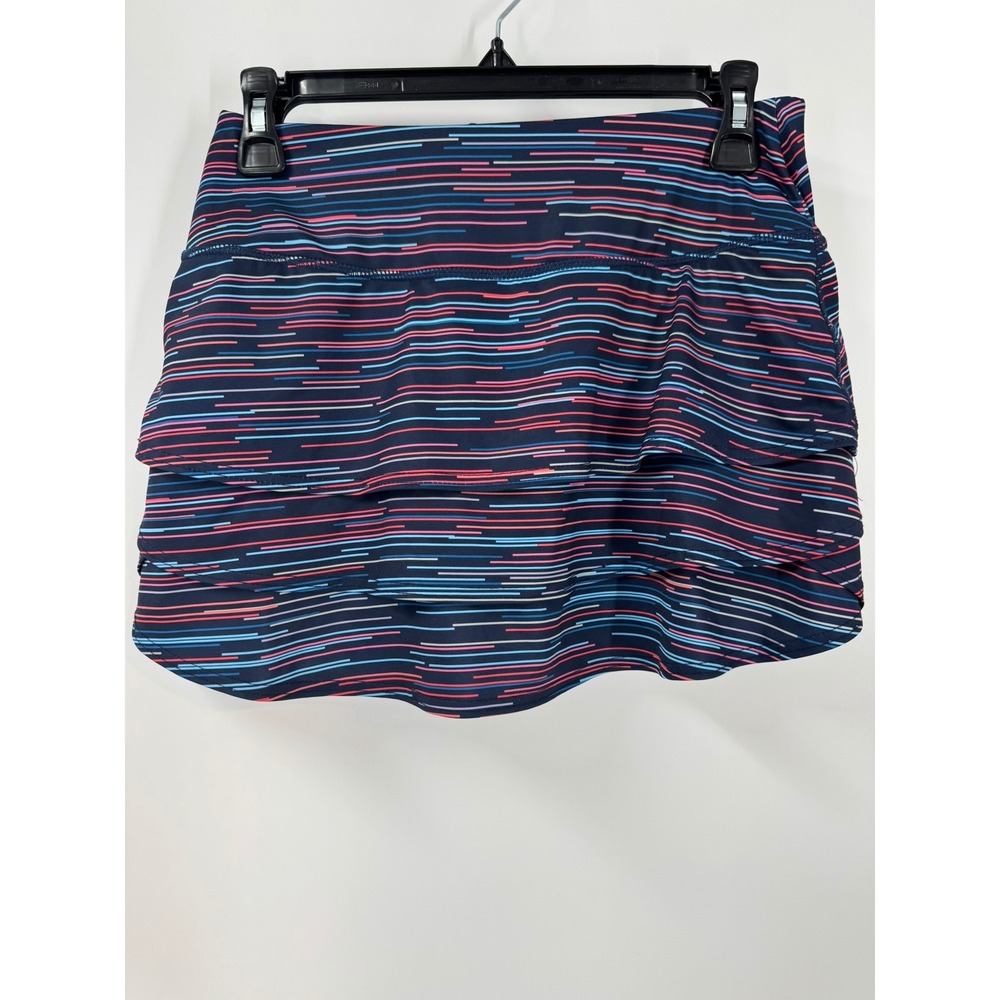Athleta Women's Striped Athletic Spacedye Swagger Skort XS Navy Pink Blue Coral - Picture 5 of 7
